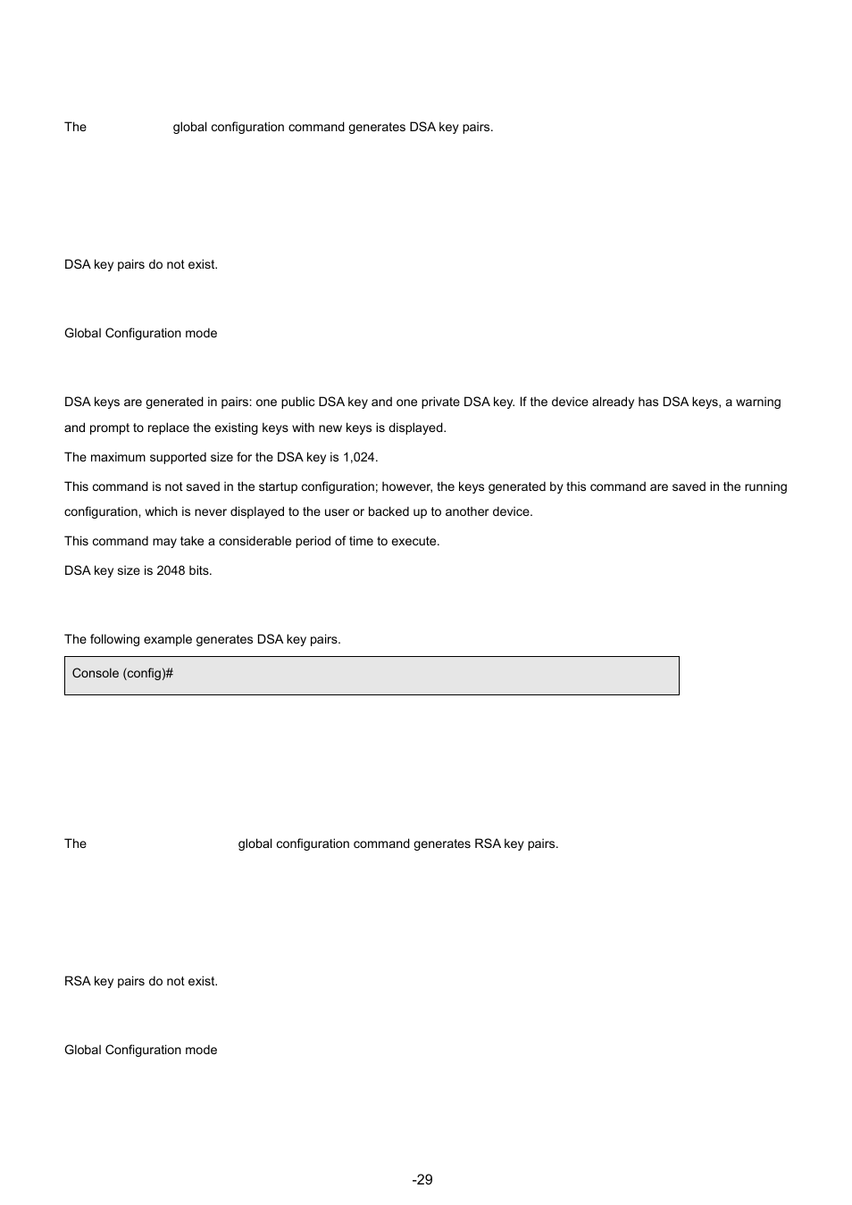 3 crypto key generate dsa, 4 crypto key generate rsa | Planet Technology WGSW-48040 User Manual | Page 296 / 371