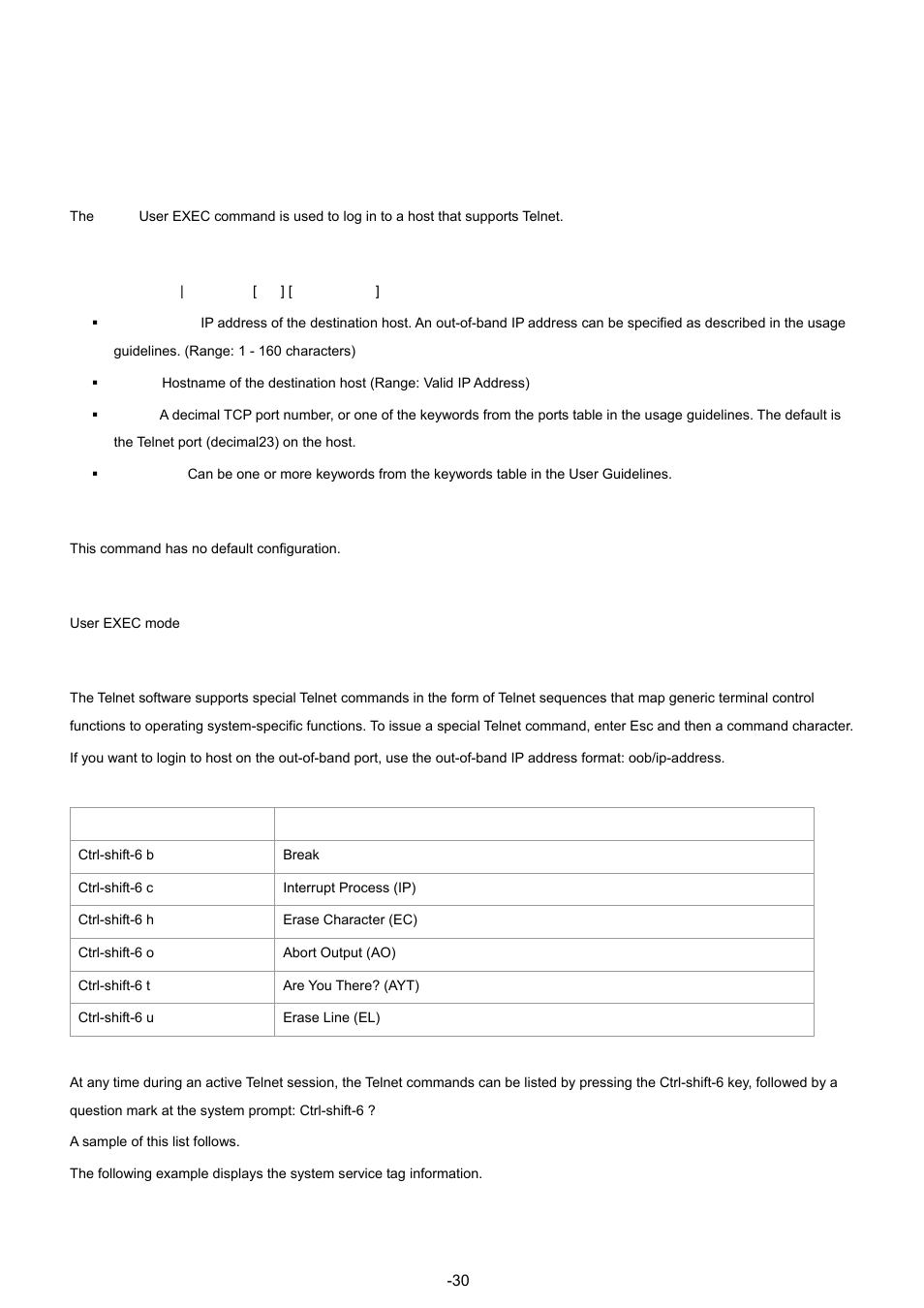 3 telnet, Syntax, Default configuration | Command mode, User guidelines | Planet Technology WGSW-48040 User Manual | Page 306 / 371