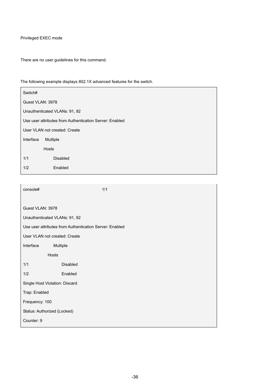 Command mode, User guidelines, Examples | Planet Technology WGSW-48040 User Manual | Page 367 / 371