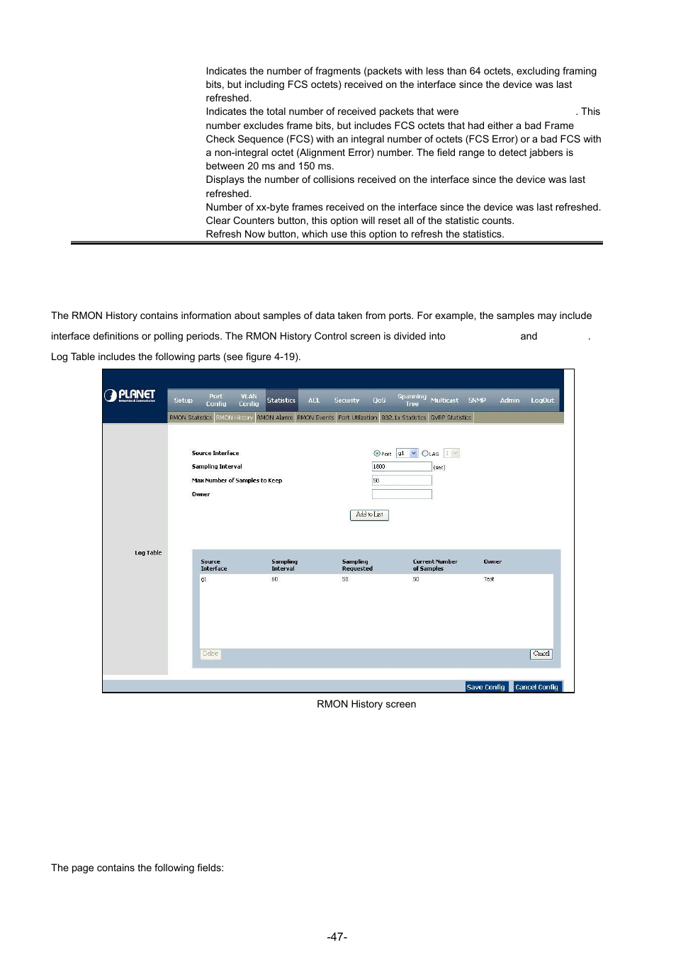 2 rmon history | Planet Technology WGSW-48040 User Manual | Page 47 / 371