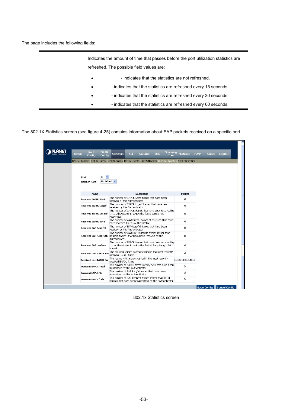 6 802.1x statistics | Planet Technology WGSW-48040 User Manual | Page 53 / 371