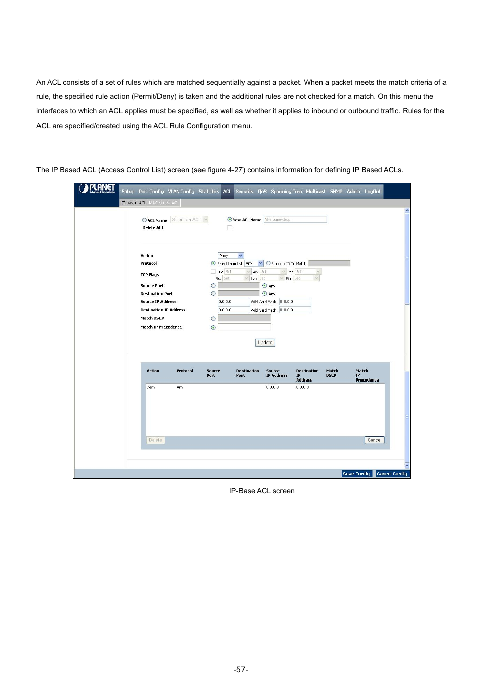 6 acl, 1 ip based acl | Planet Technology WGSW-48040 User Manual | Page 57 / 371