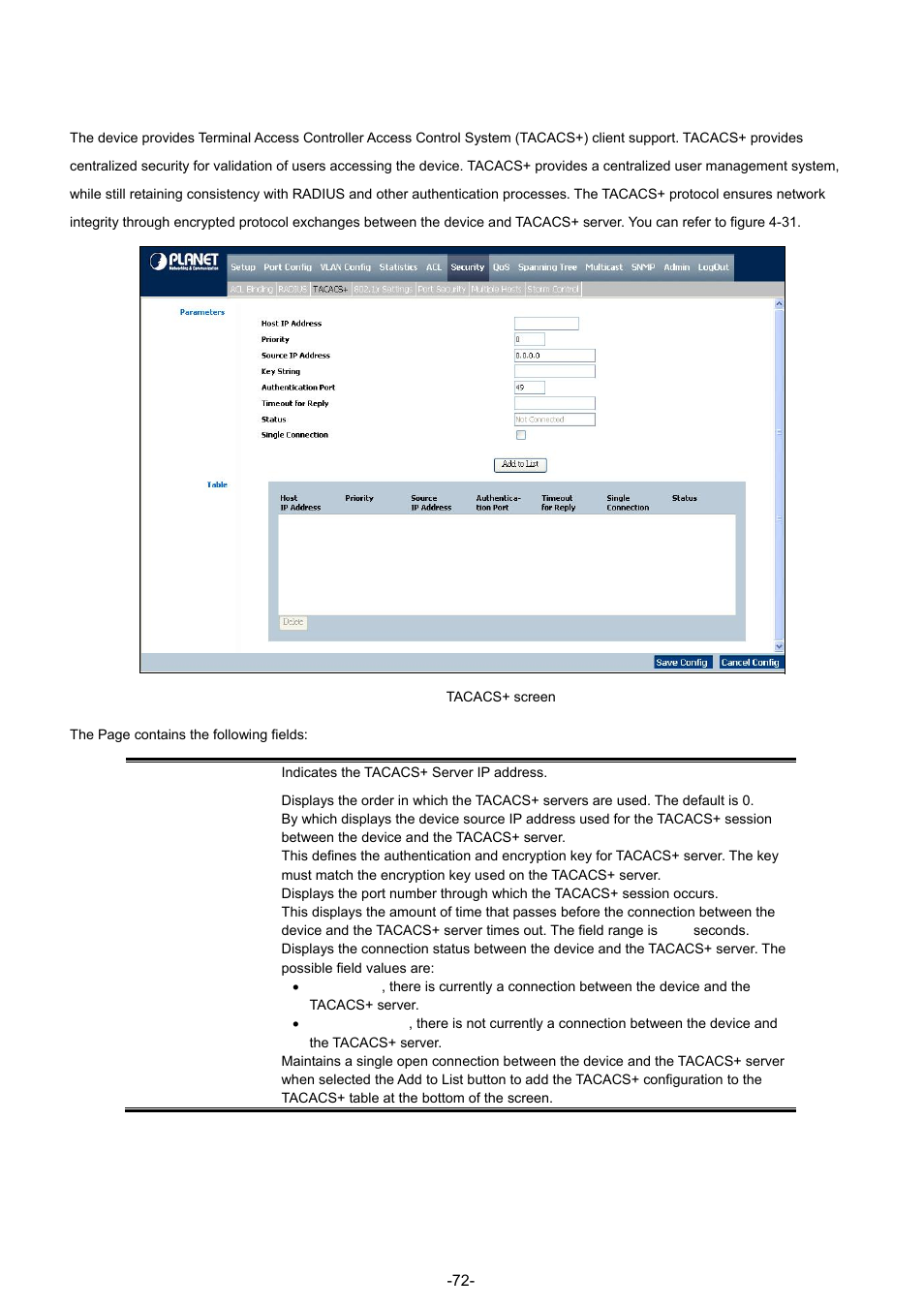 3 tacacs | Planet Technology WGSW-48040 User Manual | Page 72 / 371