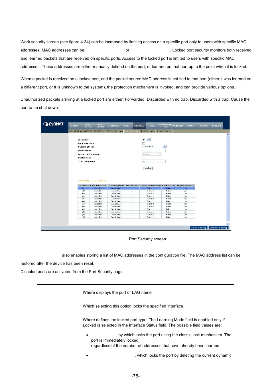 5 port security | Planet Technology WGSW-48040 User Manual | Page 78 / 371