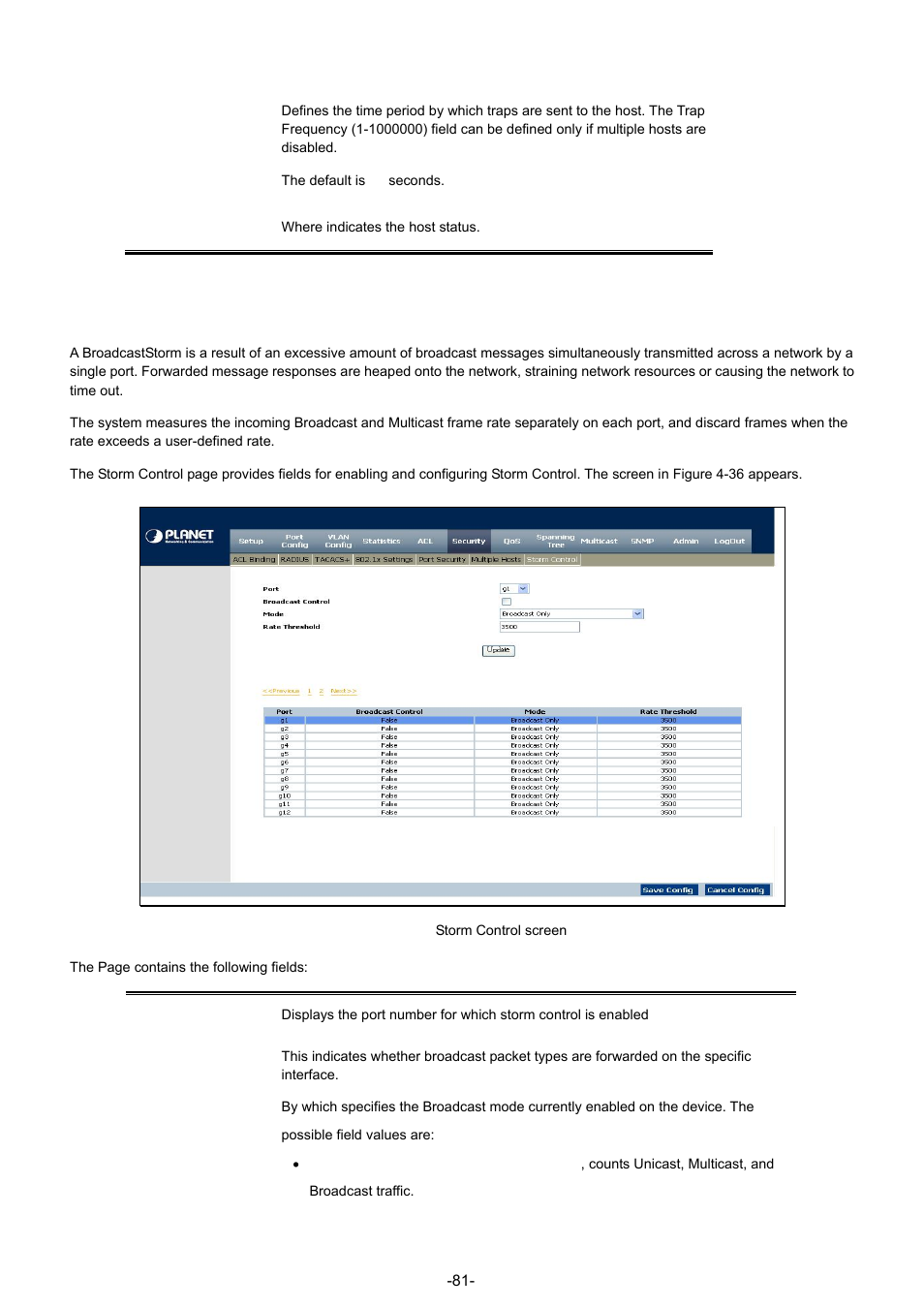 7 storm control | Planet Technology WGSW-48040 User Manual | Page 81 / 371