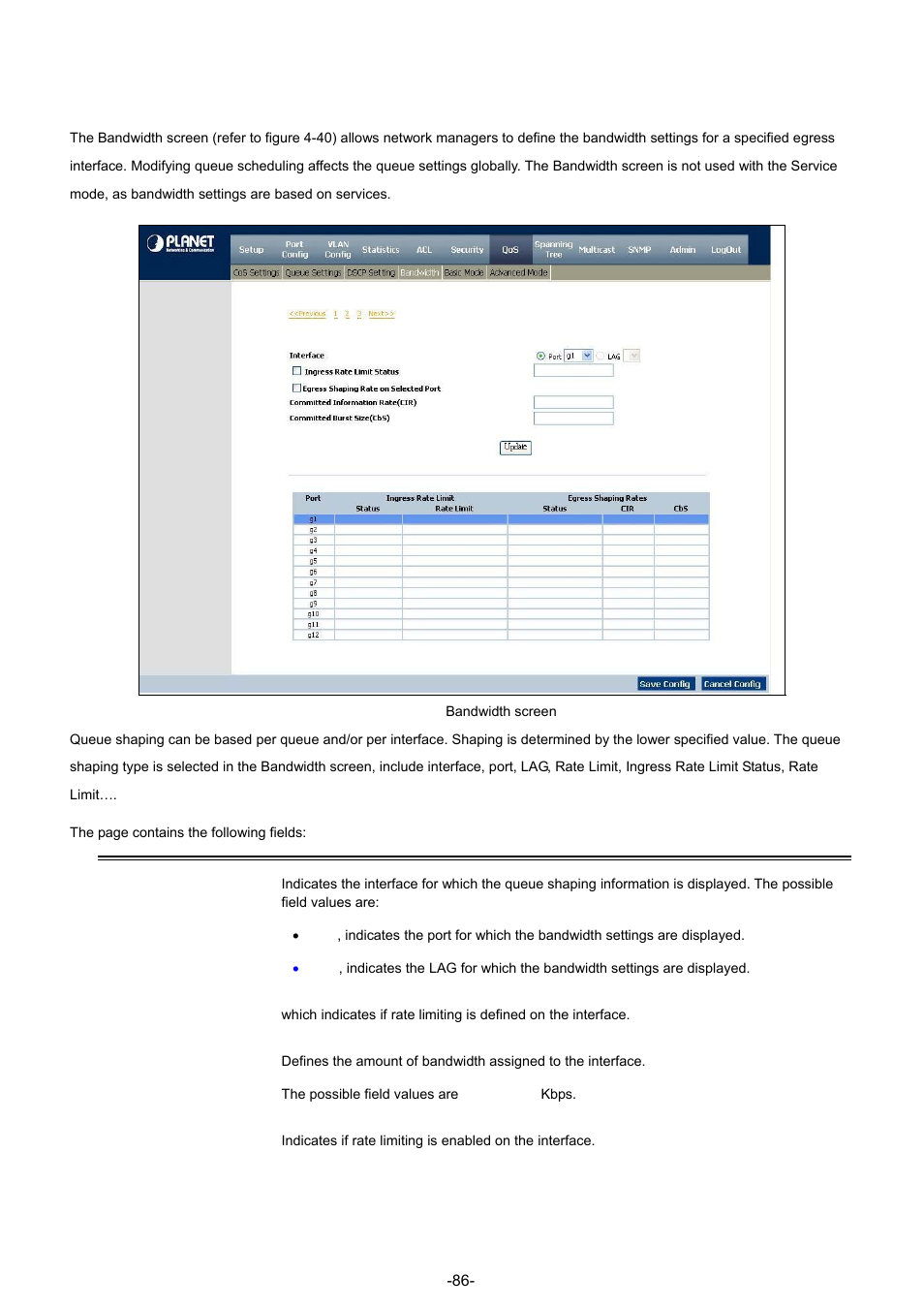 4 bandwidth | Planet Technology WGSW-48040 User Manual | Page 86 / 371