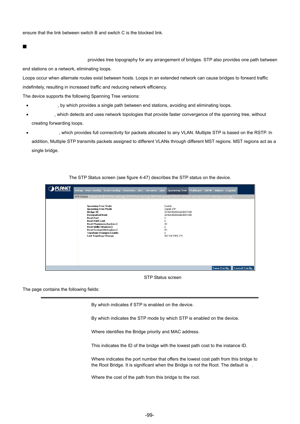 1 stp status | Planet Technology WGSW-48040 User Manual | Page 99 / 371