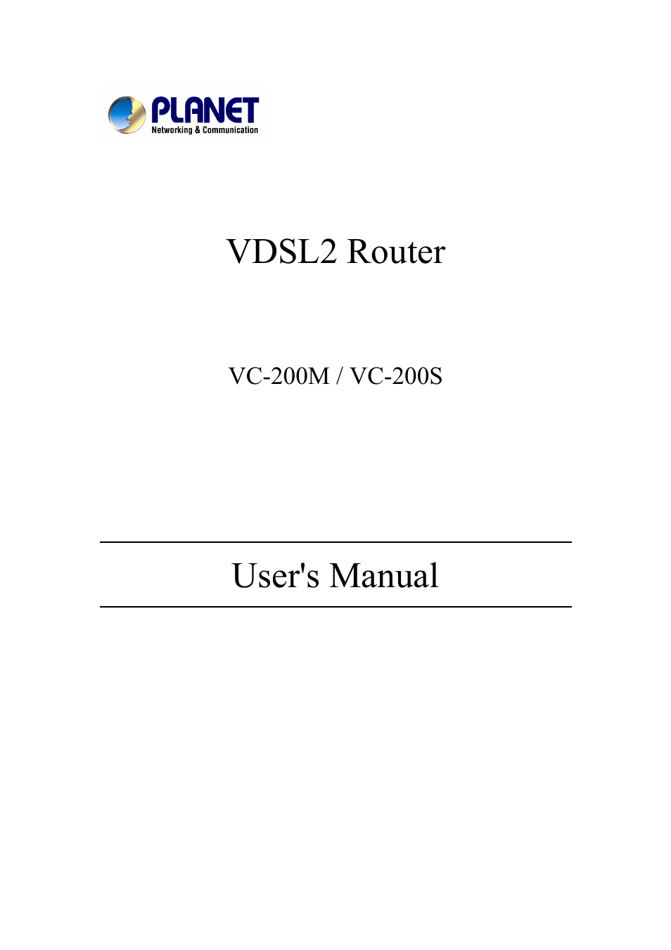 Planet Technology VDSL2 VC-200M User Manual | 61 pages