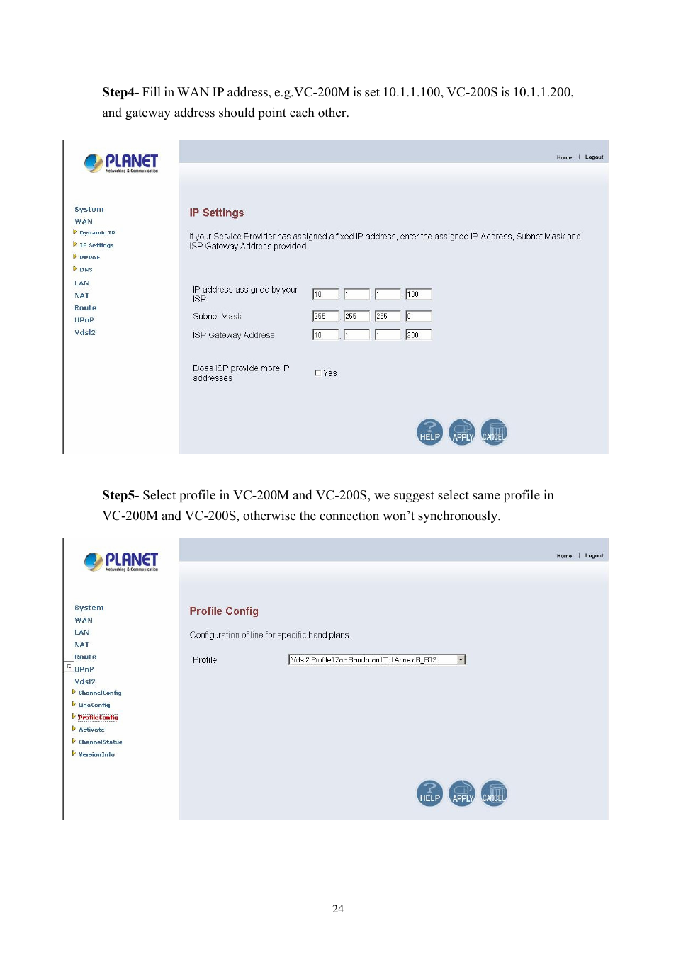 Planet Technology VDSL2 VC-200M User Manual | Page 24 / 61