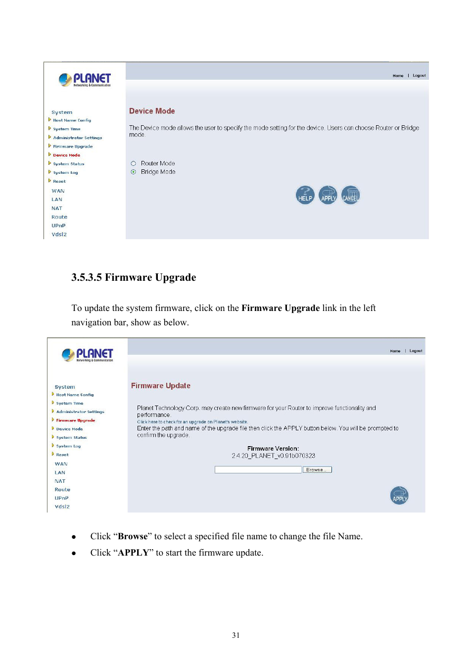 5 firmware upgrade | Planet Technology VDSL2 VC-200M User Manual | Page 31 / 61