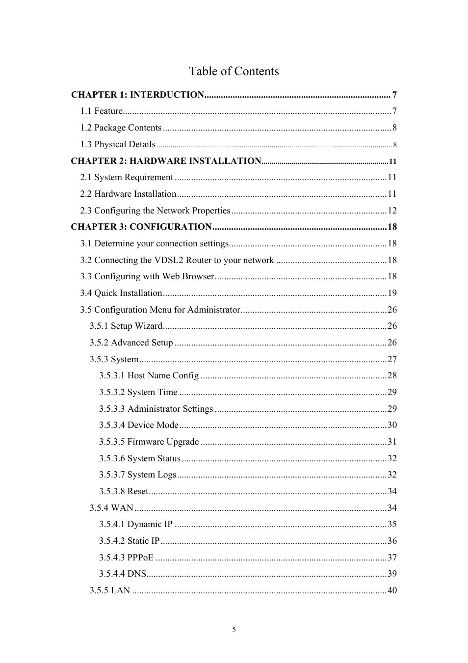 Planet Technology VDSL2 VC-200M User Manual | Page 5 / 61
