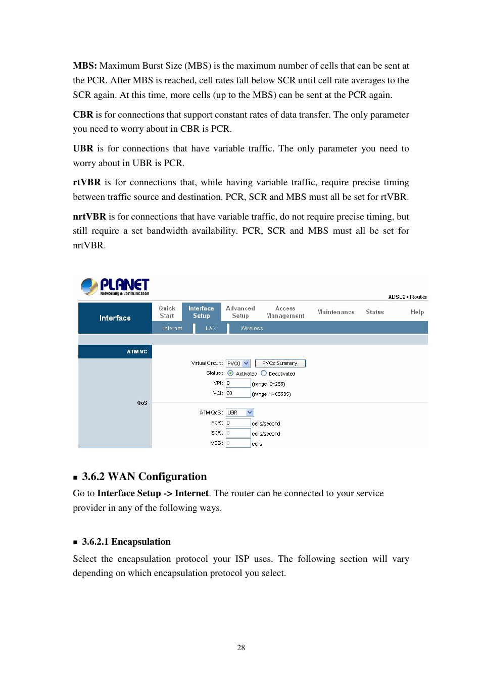 2 wan configuration | Planet Technology 802.11g Wireless ADSL 2/2+ Router ADW-4401A/Bv2 User Manual | Page 28 / 63