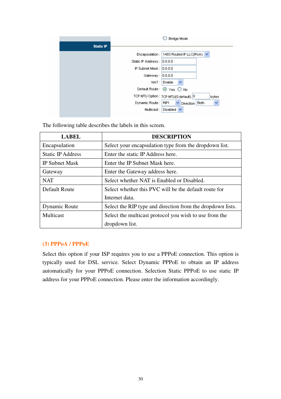 Planet Technology 802.11g Wireless ADSL 2/2+ Router ADW-4401A/Bv2 User Manual | Page 30 / 63