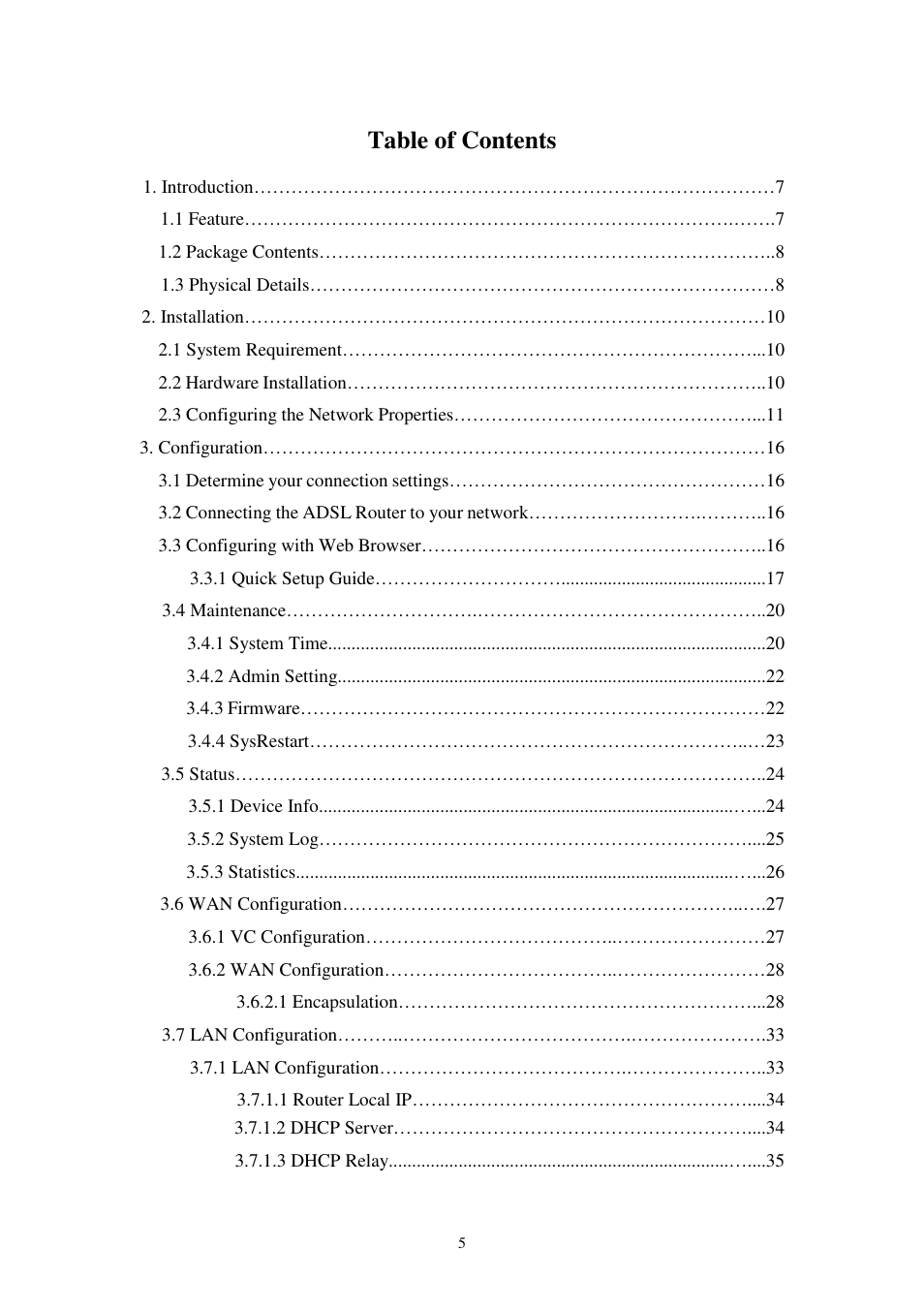 Planet Technology 802.11g Wireless ADSL 2/2+ Router ADW-4401A/Bv2 User Manual | Page 5 / 63