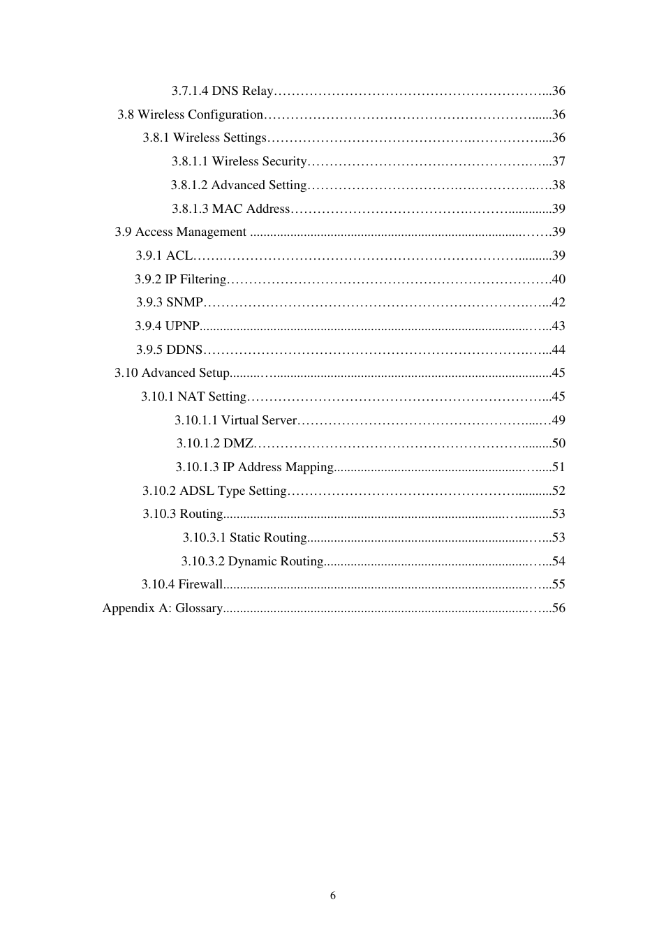 Planet Technology 802.11g Wireless ADSL 2/2+ Router ADW-4401A/Bv2 User Manual | Page 6 / 63