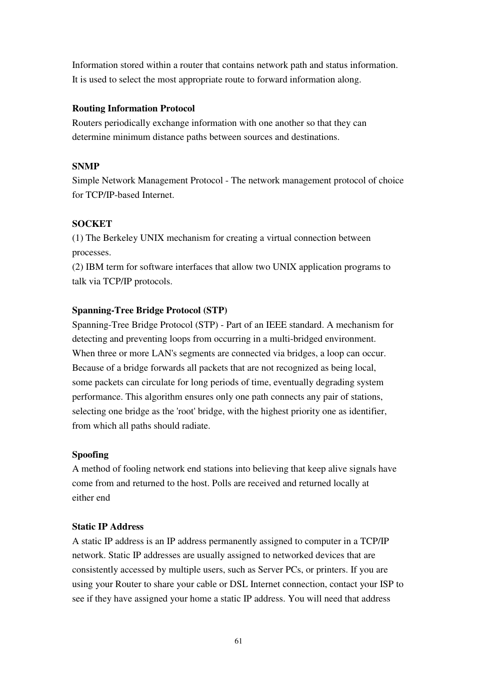 Planet Technology 802.11g Wireless ADSL 2/2+ Router ADW-4401A/Bv2 User Manual | Page 61 / 63