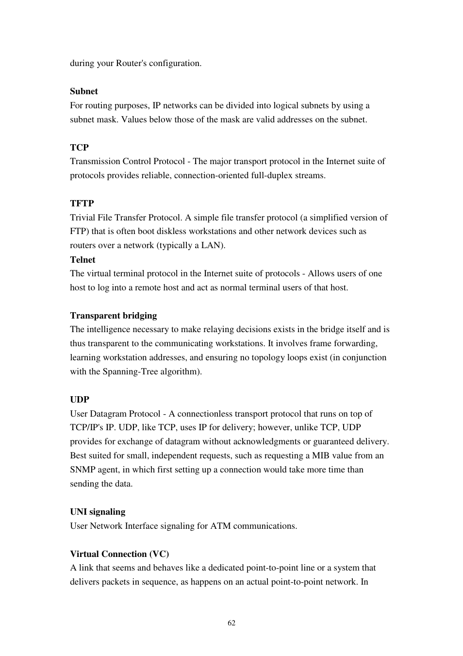 Planet Technology 802.11g Wireless ADSL 2/2+ Router ADW-4401A/Bv2 User Manual | Page 62 / 63