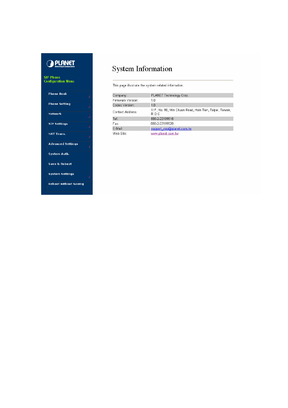 Planet Technology VIP-154T User Manual | Page 20 / 55