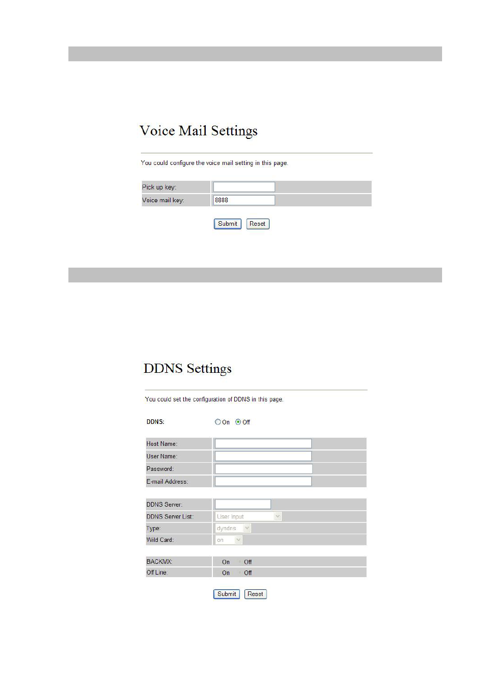 Voice mail settings, Ddns settings | Planet Technology VIP-154T User Manual | Page 31 / 55