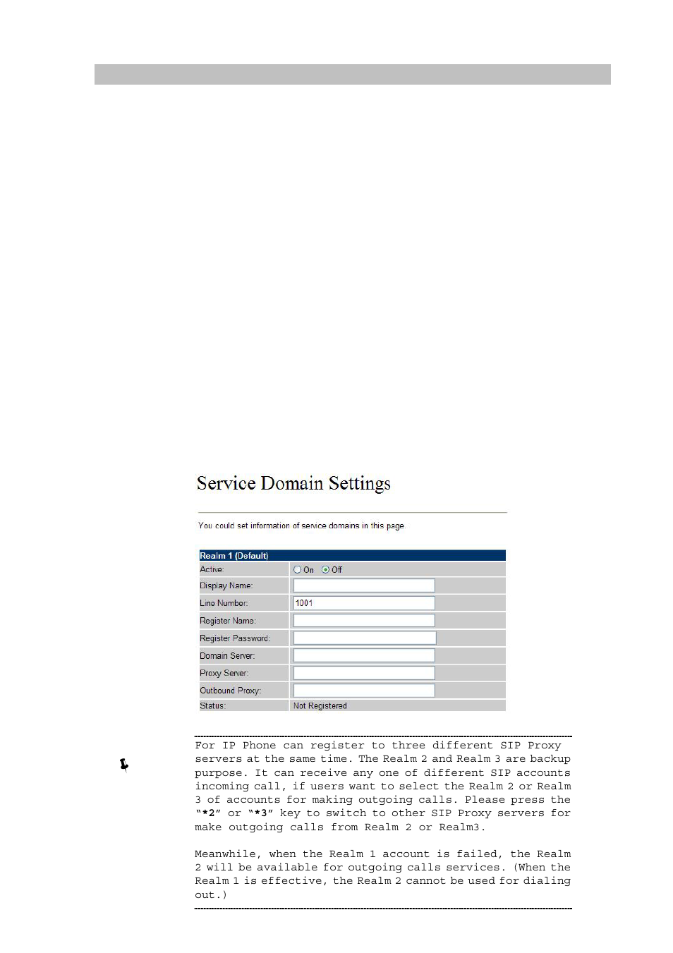 Service domain settings | Planet Technology VIP-154T User Manual | Page 32 / 55