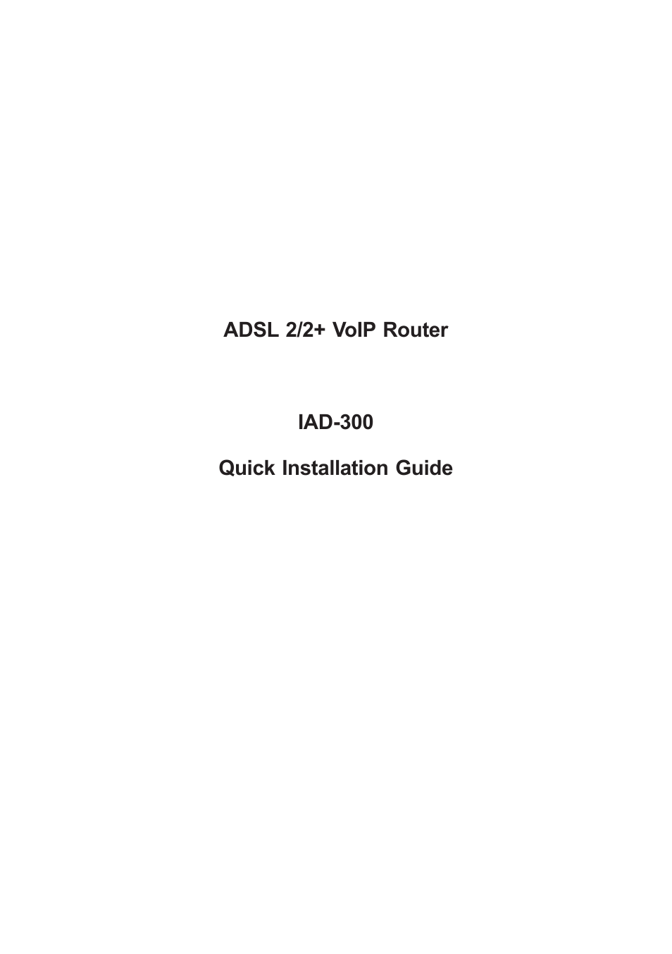 Planet Technology IAD-300 User Manual | 12 pages