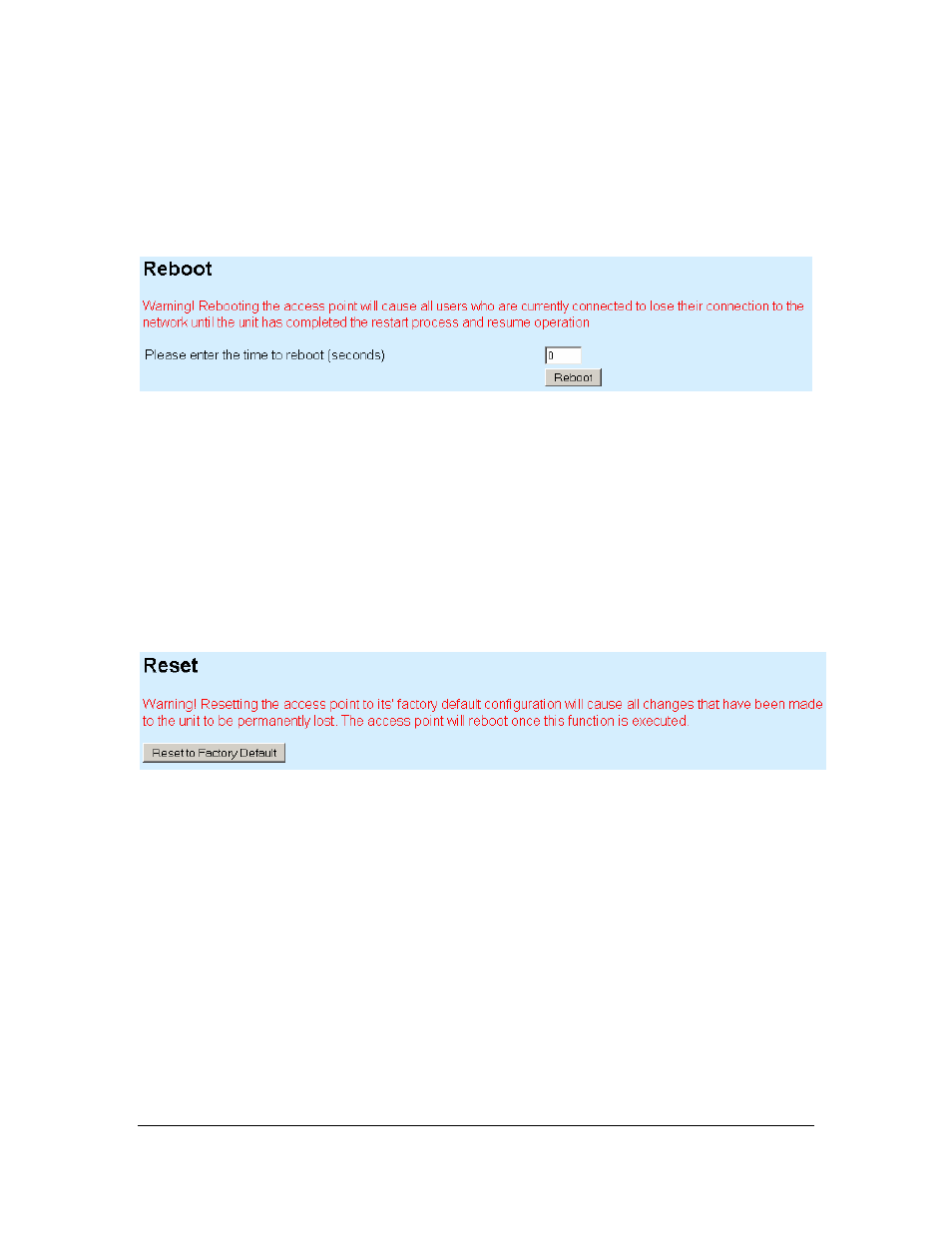 6 reboot, 7 reset, 8 status | 6 reboot 3.7 reset 3.8 status | Planet Technology Network Device MAP-2105 User Manual | Page 33 / 66