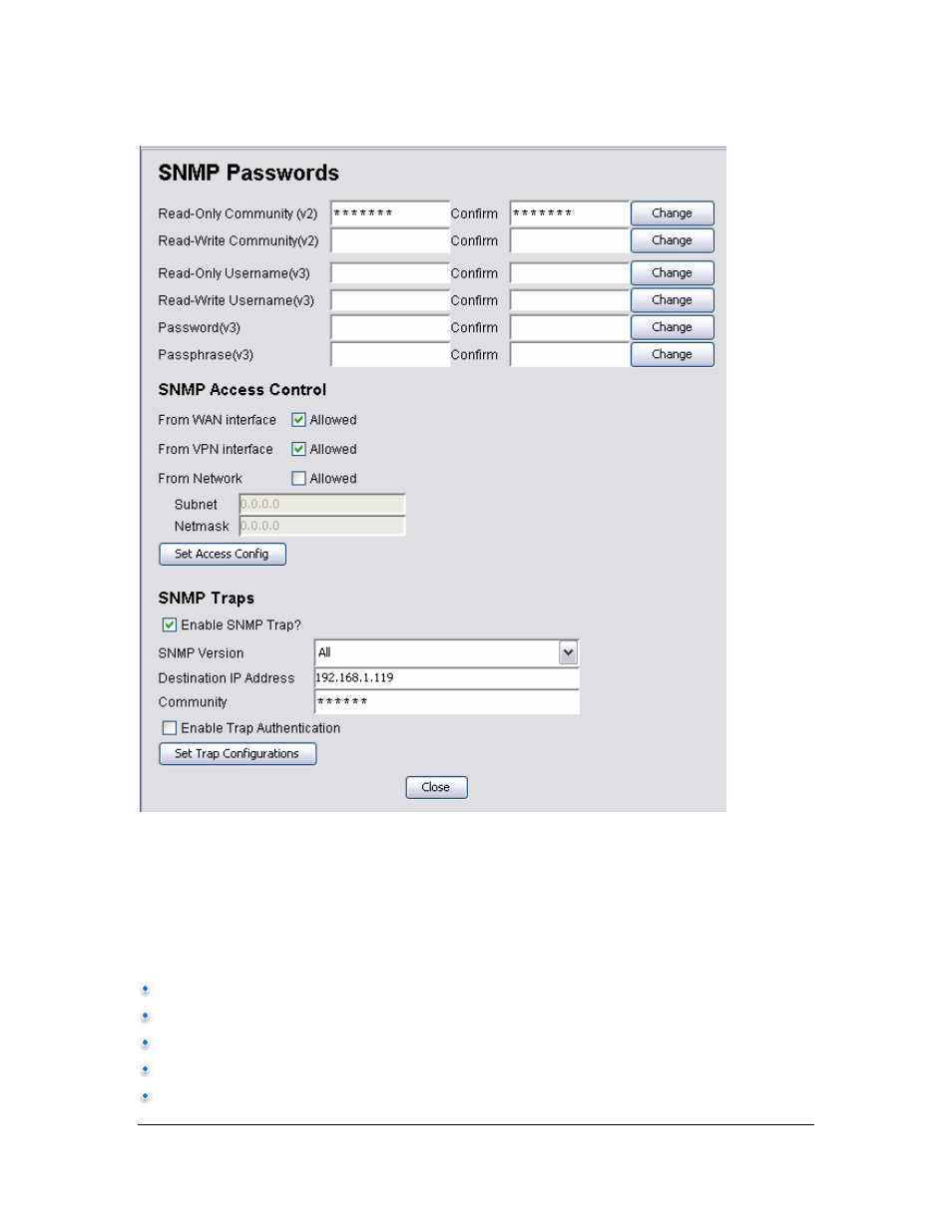 7 config > management > snmp password | Planet Technology Network Device MAP-2105 User Manual | Page 58 / 66