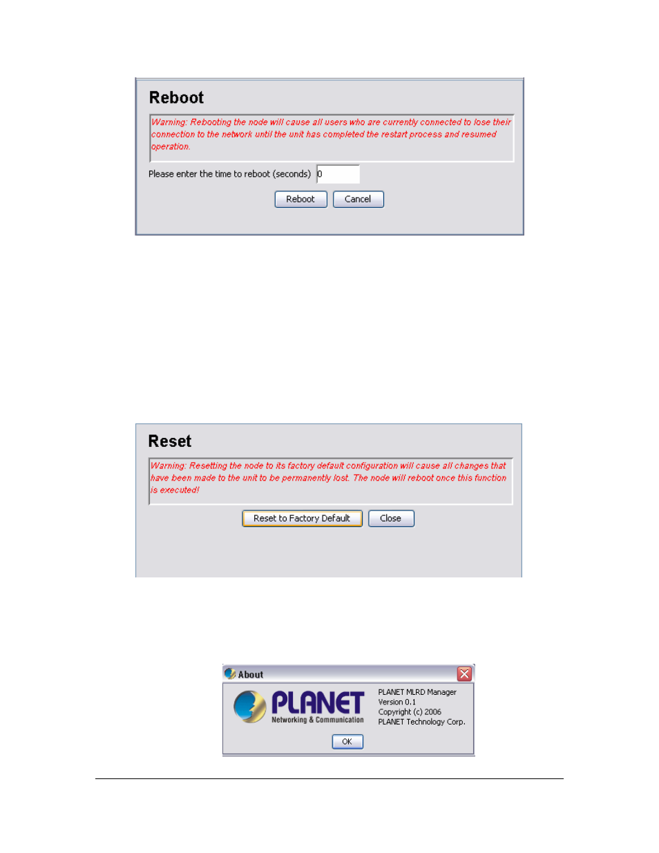 15 command > reset, 16 help > about, 15 command > reset 4.3.16 help > about | Planet Technology Network Device MAP-2105 User Manual | Page 66 / 66
