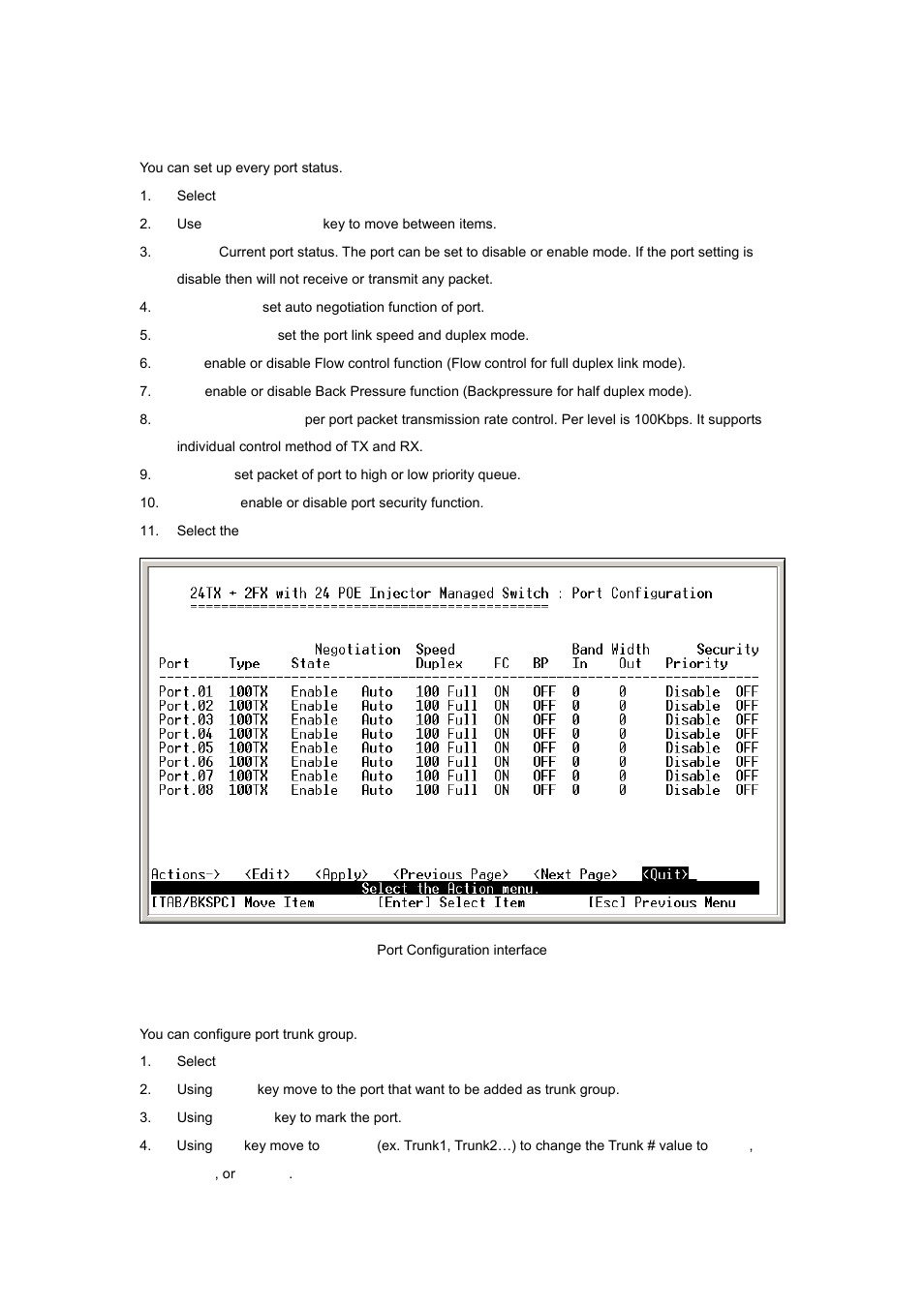 2 port configuration, 3 trunk configuration | Planet Technology WGSW-2620P User Manual | Page 56 / 131