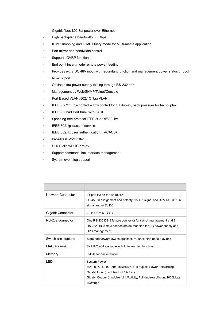 4 product specification | Planet Technology WGSW-2620P User Manual | Page 6 / 131