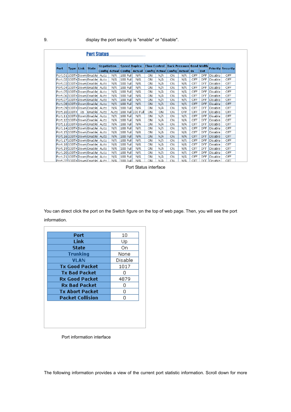 1 view the port information, 6 port statistics | Planet Technology WGSW-2620P User Manual | Page 94 / 131
