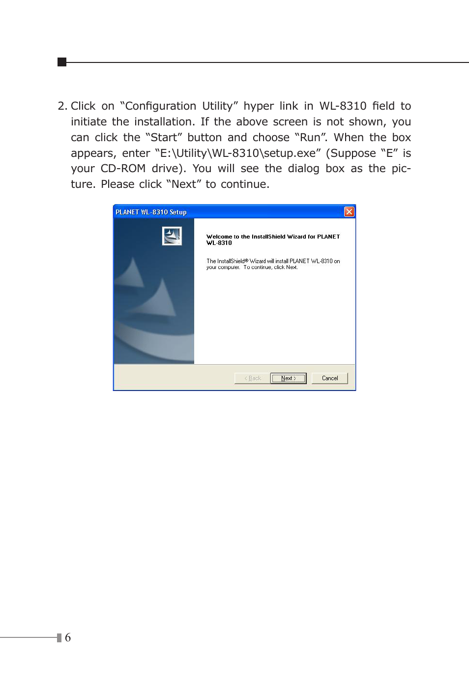 Planet Technology 802.11g Wireless PCI Card WL-8310 User Manual | Page 6 / 12