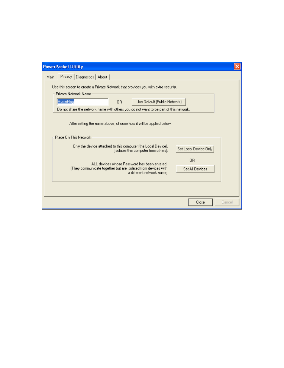 Setting up security on a local powerline device, Etting, Ecurity on a | Ocal, Owerline device | Planet Technology 85M Powerline to Ethernet Bridge with 4-Port Switch PL-420 User Manual | Page 17 / 22