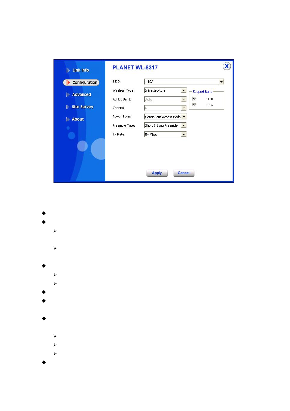 2 configuration | Planet Technology 802.11g Wireless PCI Adapter WL-8317 User Manual | Page 13 / 19