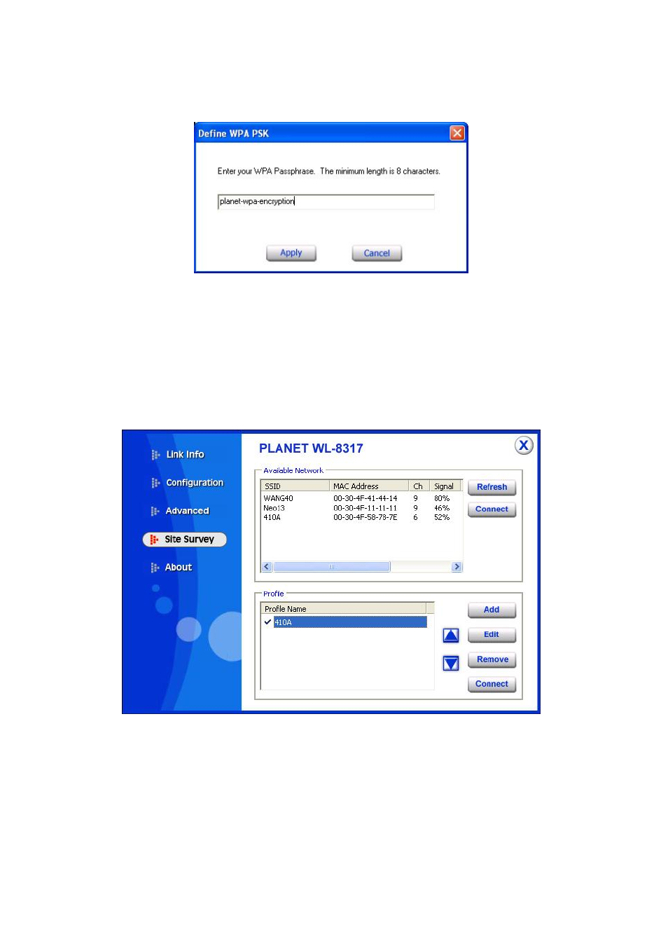 4 site survey | Planet Technology 802.11g Wireless PCI Adapter WL-8317 User Manual | Page 16 / 19