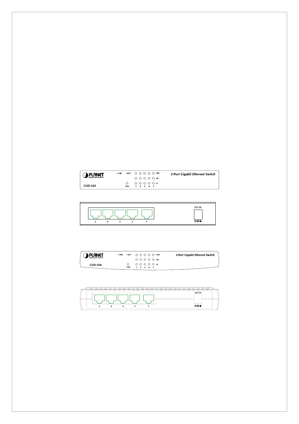 2 switch front panel | Planet Technology GSD-804 User Manual | Page 9 / 20