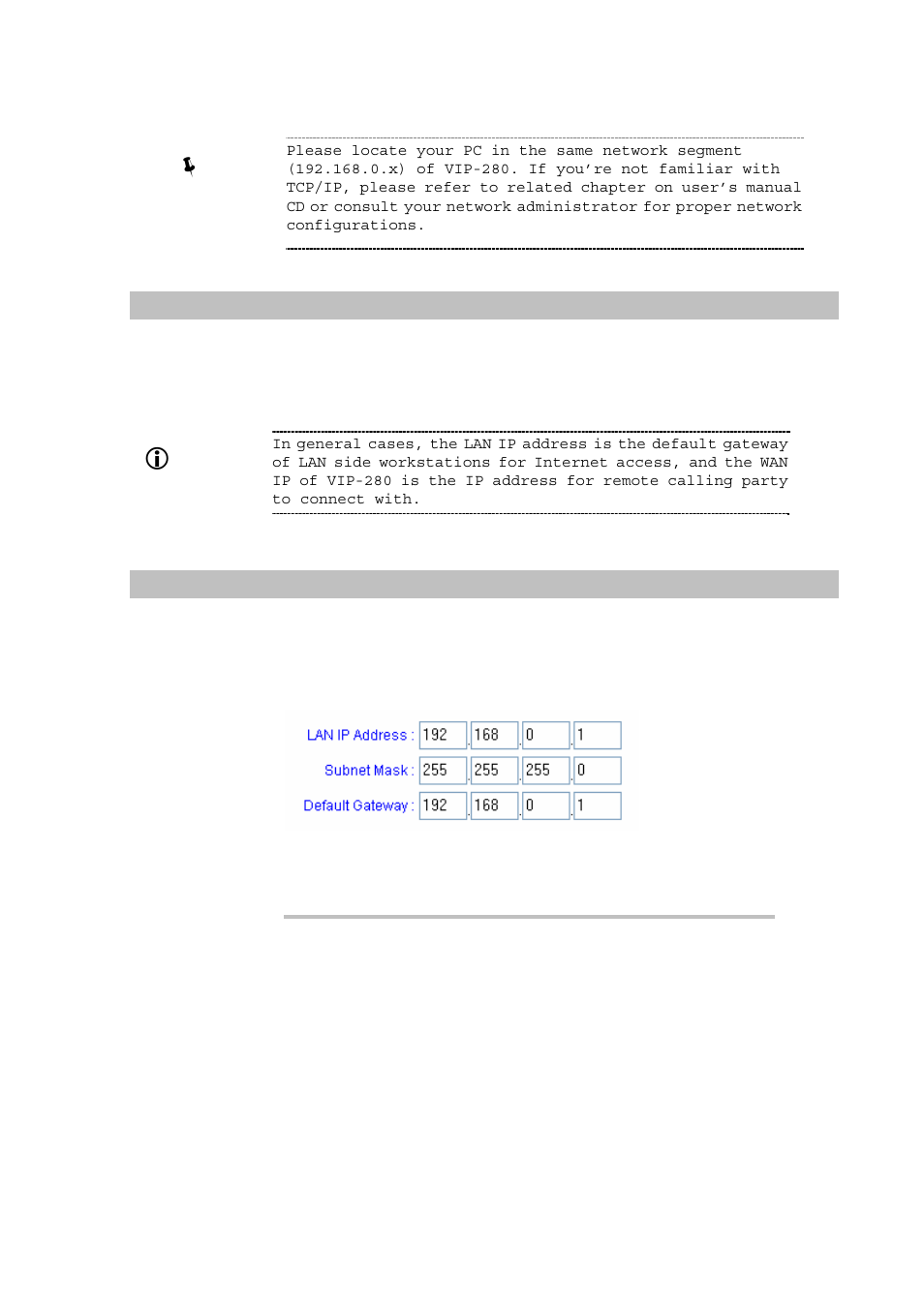Lan/wan interface quick configurations, Hint | Planet Technology VIP-280 User Manual | Page 10 / 43