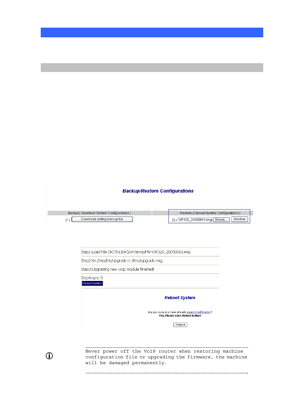 System maintenance, Configurations, Hint | Planet Technology VIP-280 User Manual | Page 35 / 43
