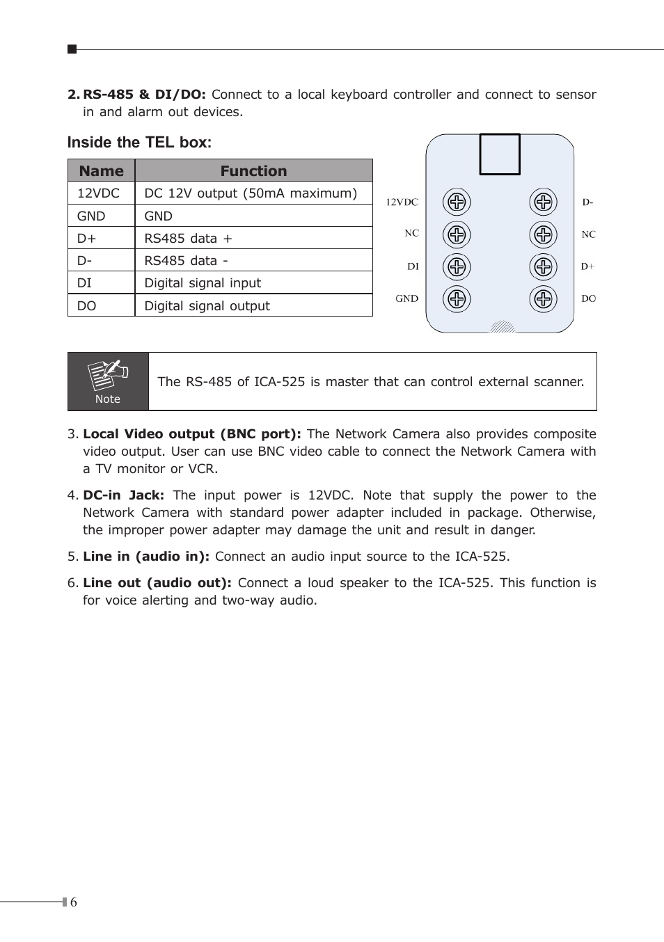 Inside the tel box | Planet Technology ICA-525 User Manual | Page 6 / 20