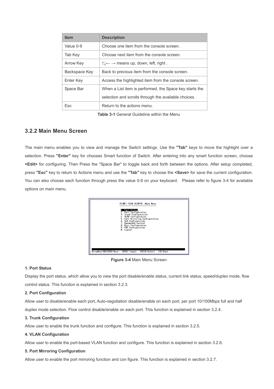 2 main menu screen | Planet Technology FGSW-2620PVS User Manual | Page 14 / 56