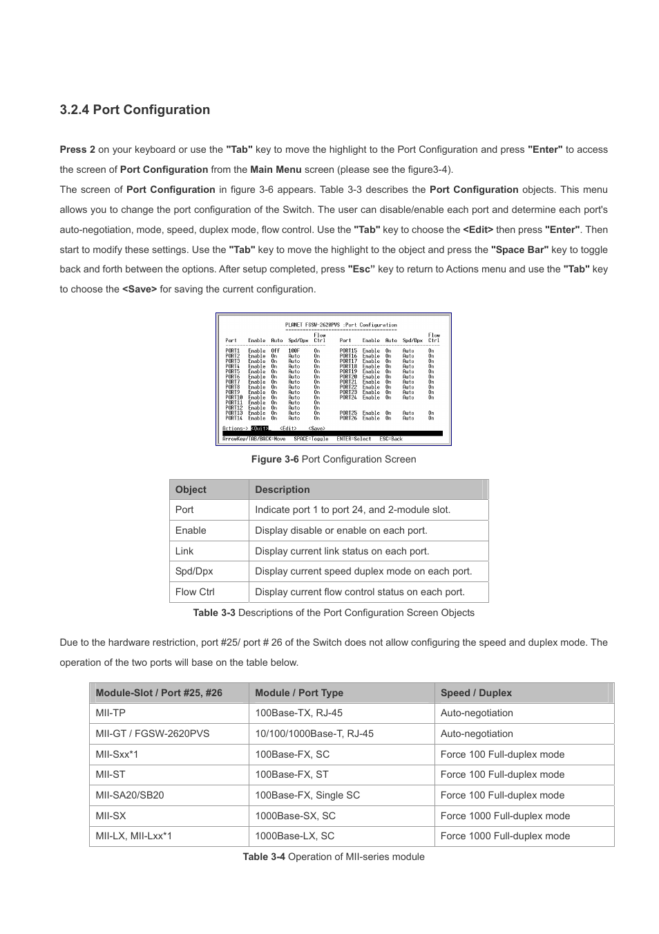 4 port configuration | Planet Technology FGSW-2620PVS User Manual | Page 16 / 56