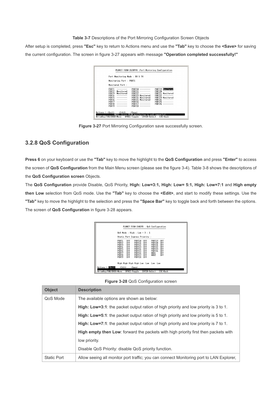 8 qos configuration | Planet Technology FGSW-2620PVS User Manual | Page 24 / 56