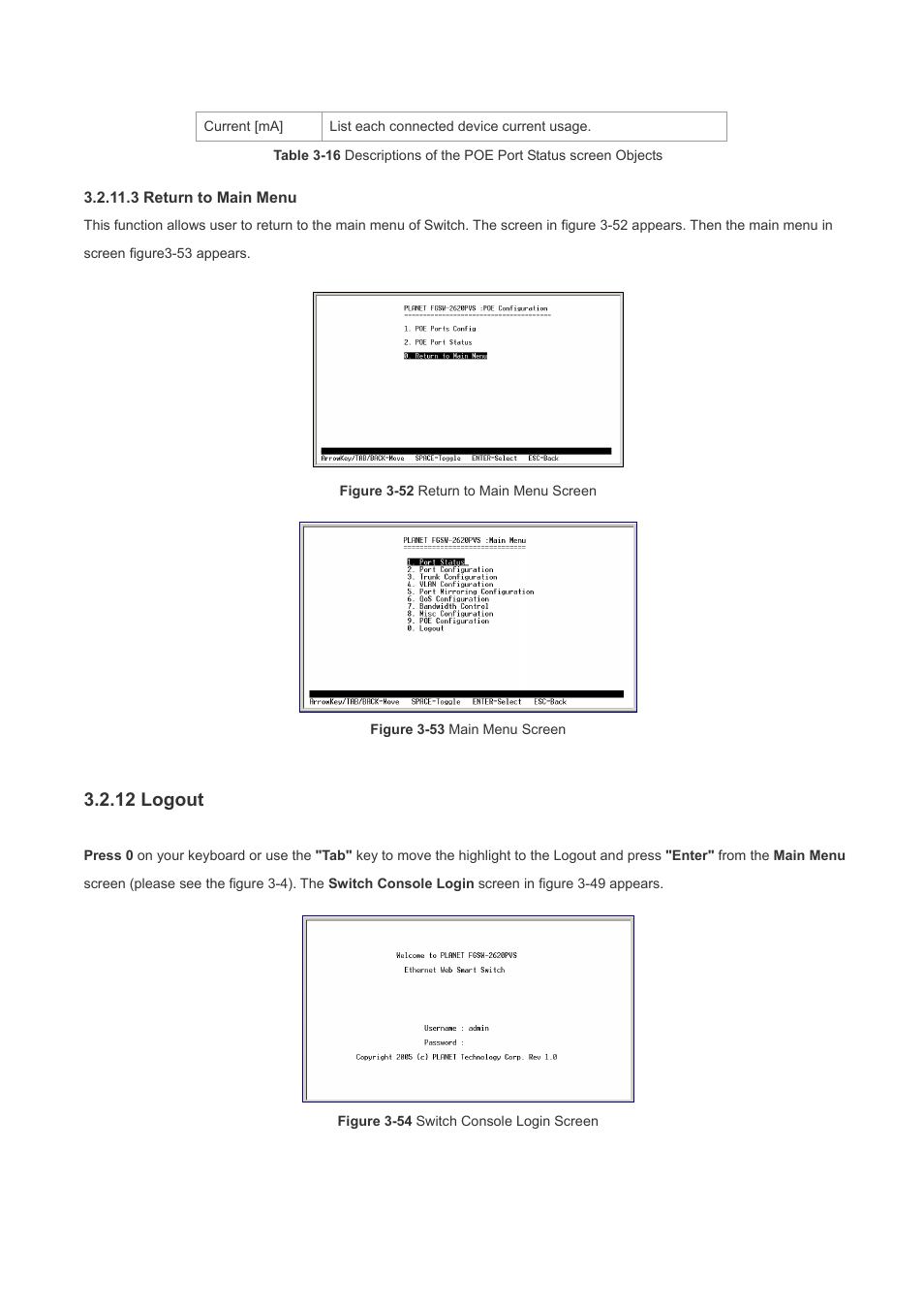 12 logout | Planet Technology FGSW-2620PVS User Manual | Page 34 / 56
