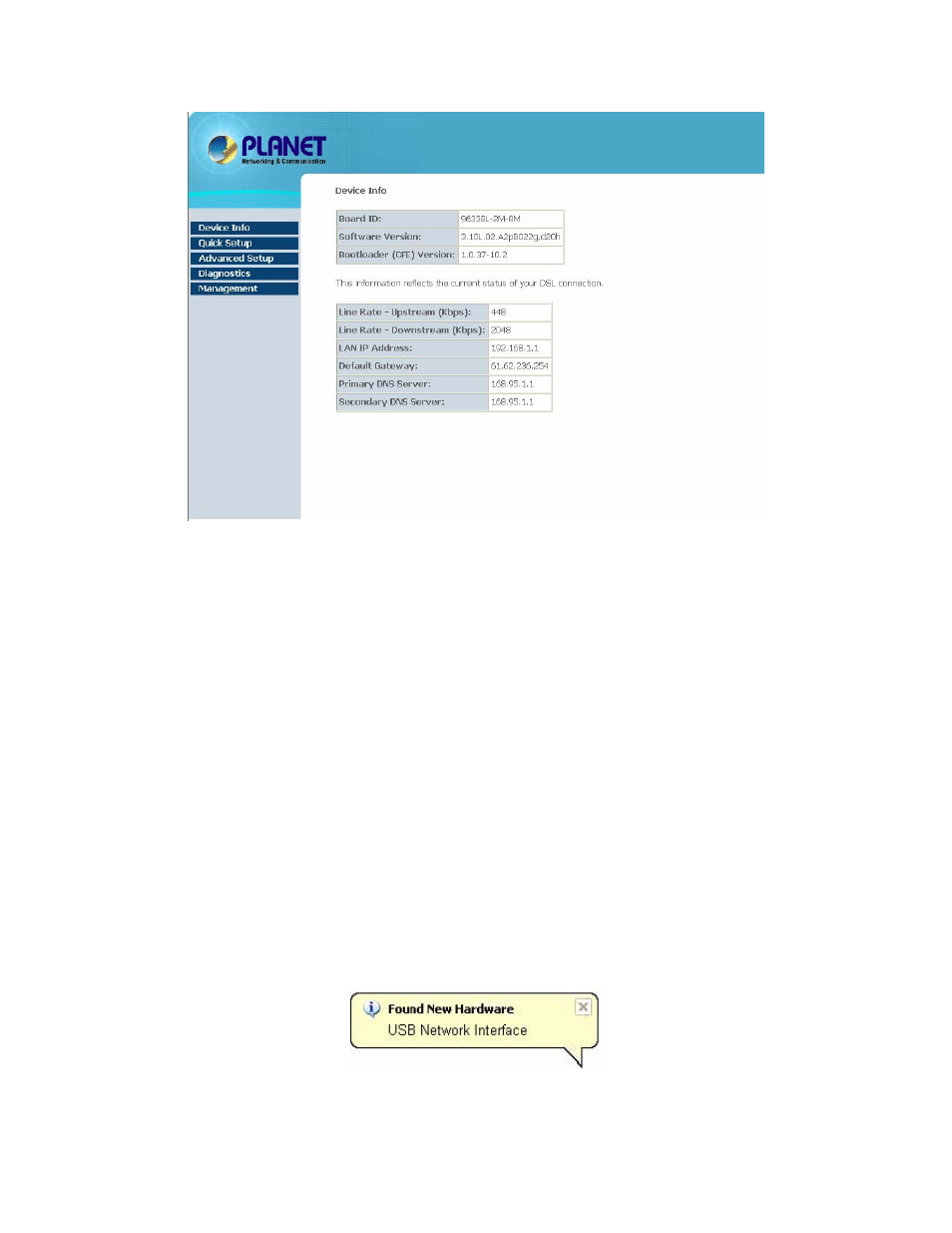 4 factory reset button, 5 usb installation | Planet Technology ADSL 2/2+ Router with USB Port ADE-3410v2 User Manual | Page 12 / 62