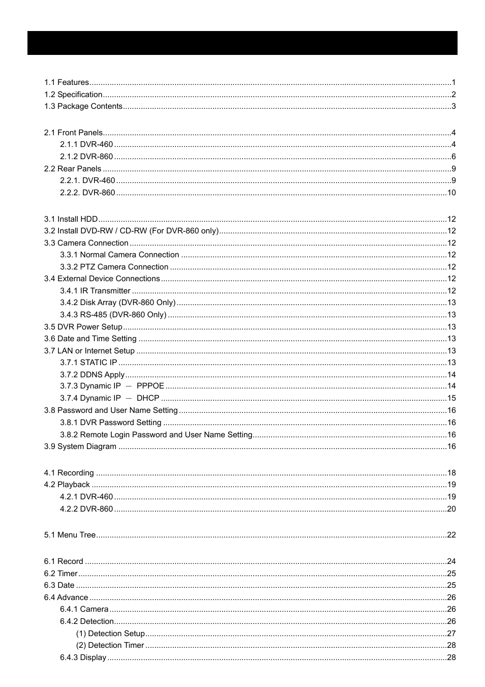 Planet Technology DVR-860 User Manual | Page 4 / 79