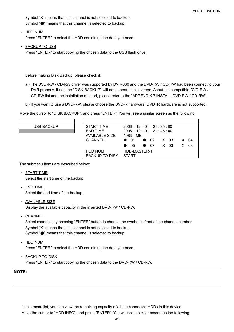9 disk backup (dvr-860 only), 10 hdd info | Planet Technology DVR-860 User Manual | Page 40 / 79
