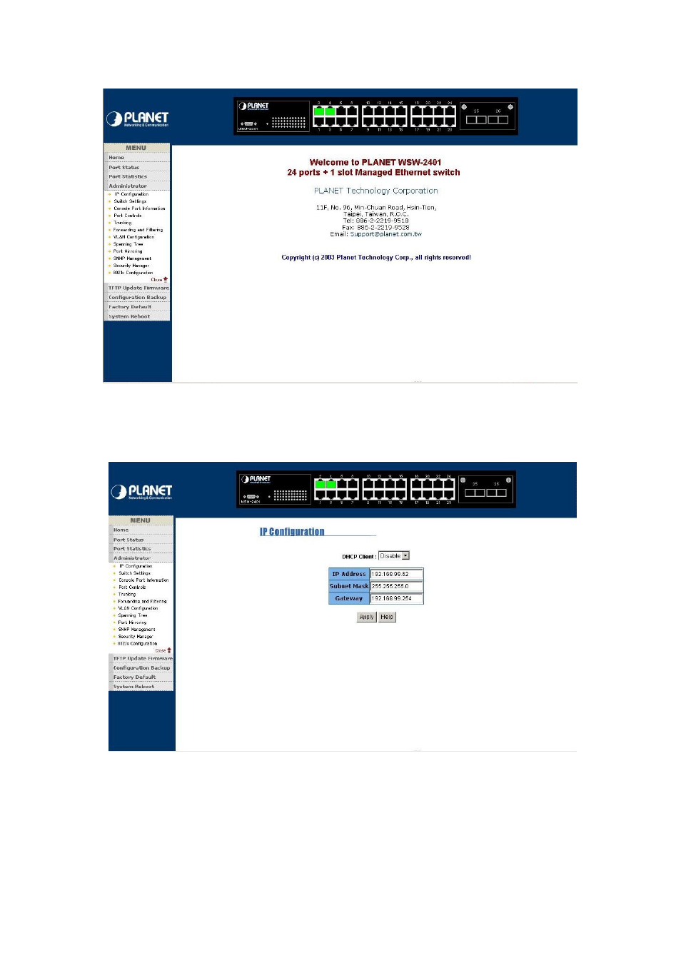 1 ip configuration | Planet Technology WSW-2401 User Manual | Page 39 / 78