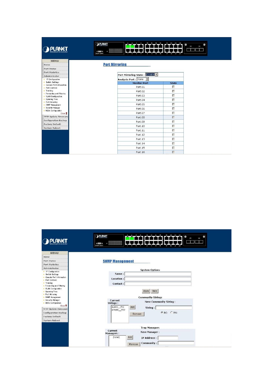 10 snmp management | Planet Technology WSW-2401 User Manual | Page 52 / 78