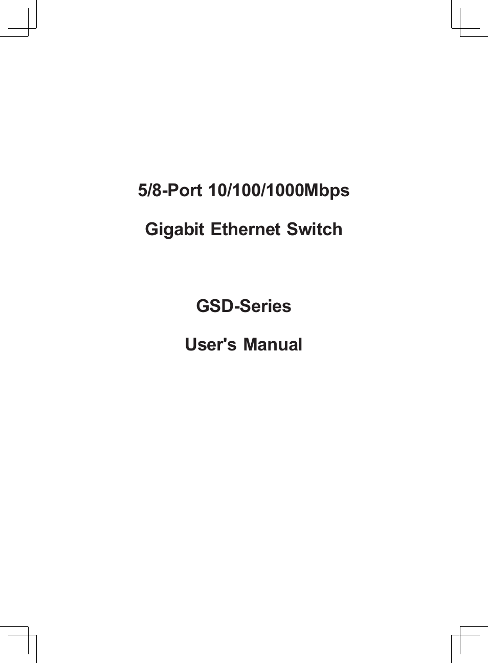 Planet Technology GSD-Series User Manual | 20 pages