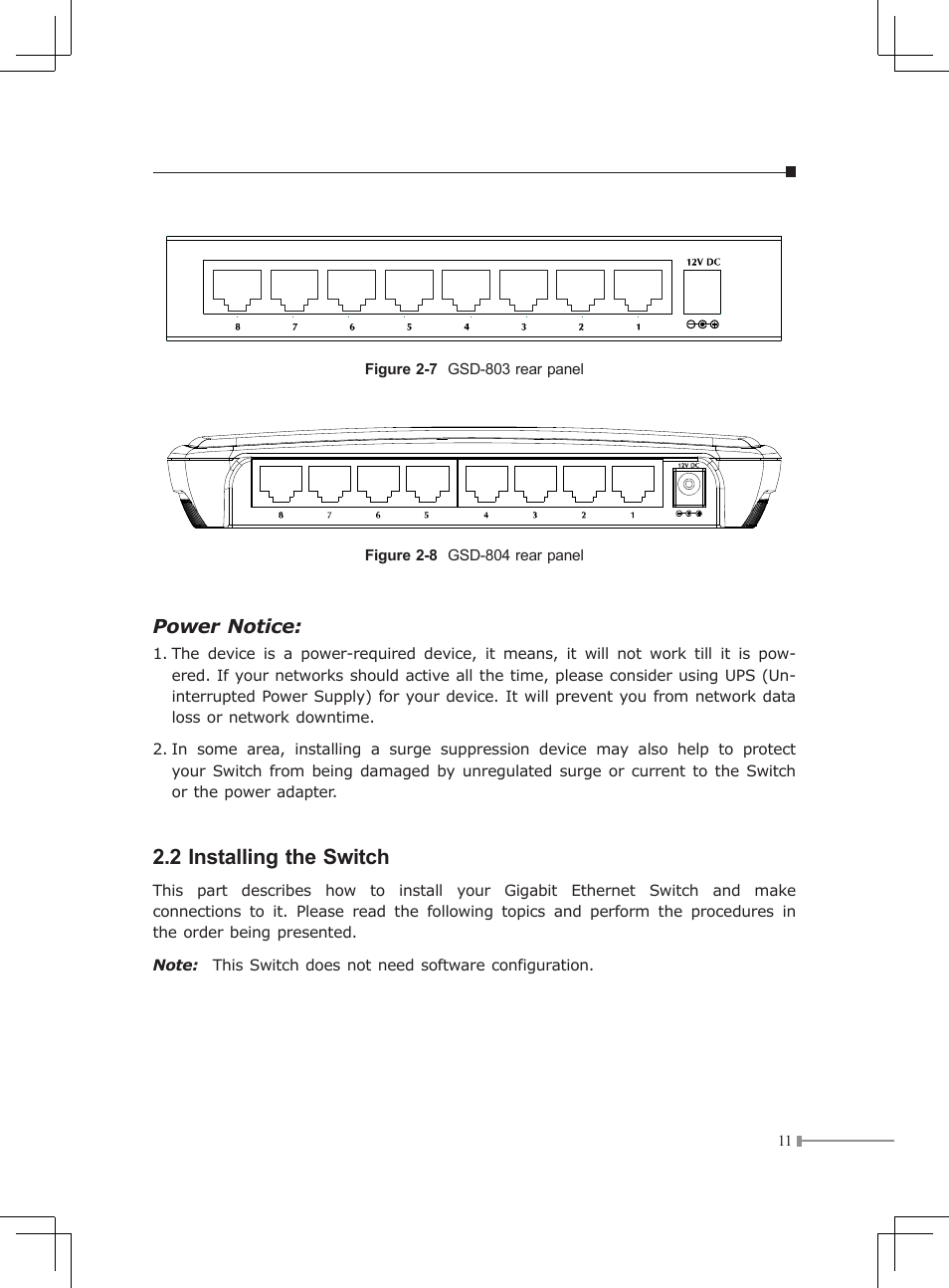 2 installing the switch | Planet Technology GSD-Series User Manual | Page 11 / 20